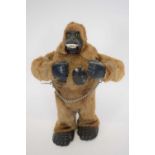 Louis Marx Toys (Japan) mechanical gorilla with clockwork motor and fur covering, 20cm high