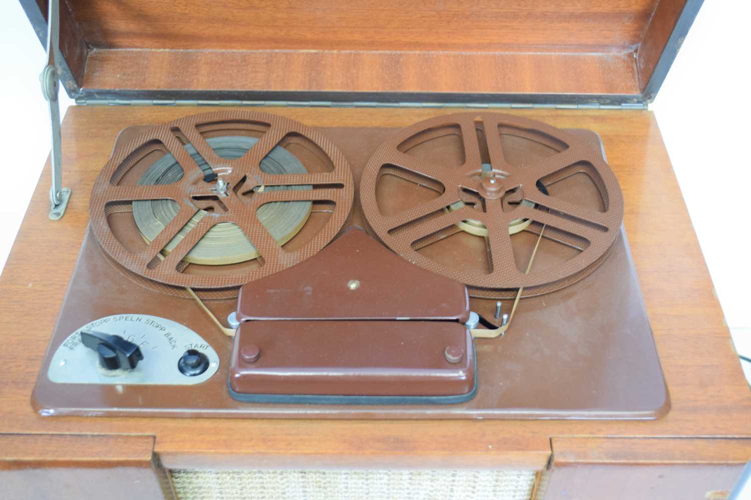 Swedish Soundmirror SM12B combination reel to reel tape player and radio set in a hardwood - Image 2 of 2