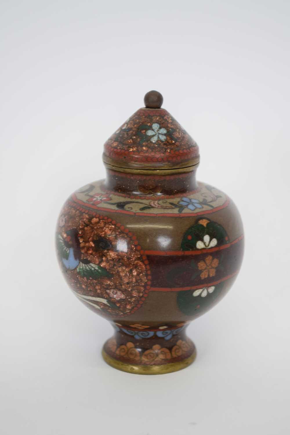 Japanese cloisonne small vase and cover - Image 3 of 4