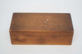 Wooden box containing quantity of dominoes