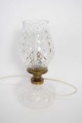 Waterford glass table lamp with glass shade, 35cm high