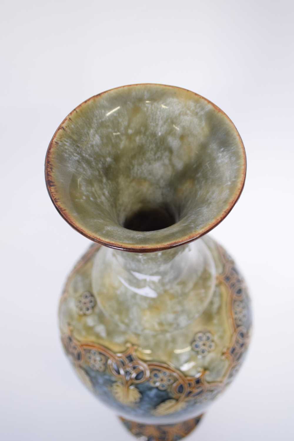 Doulton Art Nouveau Vase with tube lined floral design. - Image 6 of 6