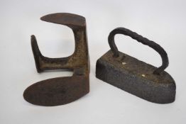 Shoemaker's last and flat iron