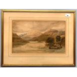 David Cox Jnr (British, early-late 19th century), Cumbrian lake view, watercolour, signed,