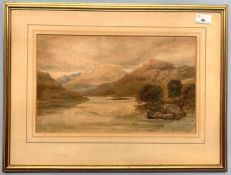 David Cox Jnr (British, early-late 19th century), Cumbrian lake view, watercolour, signed,