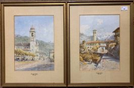 Robert Douglas Wells (British,19th century), a pair of scenes depicting Spanish street scenes and