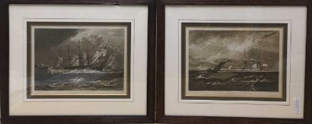 After JMW Turner (British, 18th Century), A pair of seascape engravings by Charles.Turner 'The