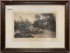 Almeer Keene (British,19th century),Going to Pasture, lithograph on paper, signed, 9x15ins,