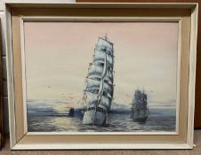 Stewart Maxwell Armfield (British, 20th century),Ships out at sea, watercolour on paper, signed,