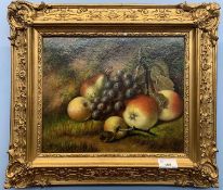 Henry John Livens (British, mid 19th-mid 20th century), fruit study, oil on canvas, 9.5x12ins,