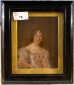 British School, circa 19th century, portrait of a young lady, oil on board, unsigned, 5.5x4ins,