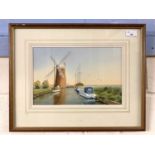 Geoffrey G. Read (British, contemporary), Horsey Mere,The Norfolk Broads, watercolour, signed to