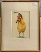 Alex Egan,(British, contemporary) cockeral, watercolour, signed 'AE' and dated (2011) framed,