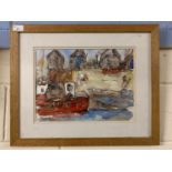 Janet Judge (British, Contemporary), Walberswick Fishing Boat, watercolour and pen, signed, 11x14.