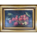 T.A. George (British, 20th century), fruit study, oil on canvas, signed and dated (1914),10x15.5ins,