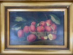 T.A. George (British, 20th century), fruit study, oil on canvas, signed and dated (1914),10x15.5ins,