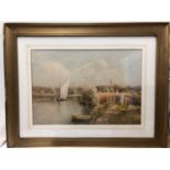 Louis Burleigh Bruhl (British, mid 19th-mid 20th century) - Ranworth, Norfolk broads, watercolour,