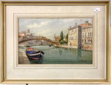 Geoffrey G.Read (British, 20th century), Accademia Bridge, Venice, watercolour, signed, 11x17ins,
