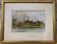 Jeremy Barlow (British, 20th century), Kingfisher Cottage, South Walsham, watercolour, signed,