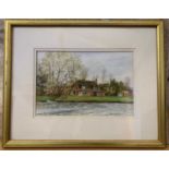 Jeremy Barlow (British, 20th century), Kingfisher Cottage, South Walsham, watercolour, signed,