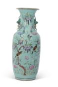 An impressive Chinese porcelain floor vase, Daoguang period, the light blue or clair de lune