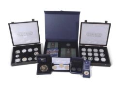 HM Queen Elizabeth, The Queen Mother - official coin collection, set of 24 silver proof Crowns and