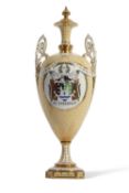 Royal Crown Derby St Leger vase No 15 decorated with racehorses, signed by S P Nowacki, with