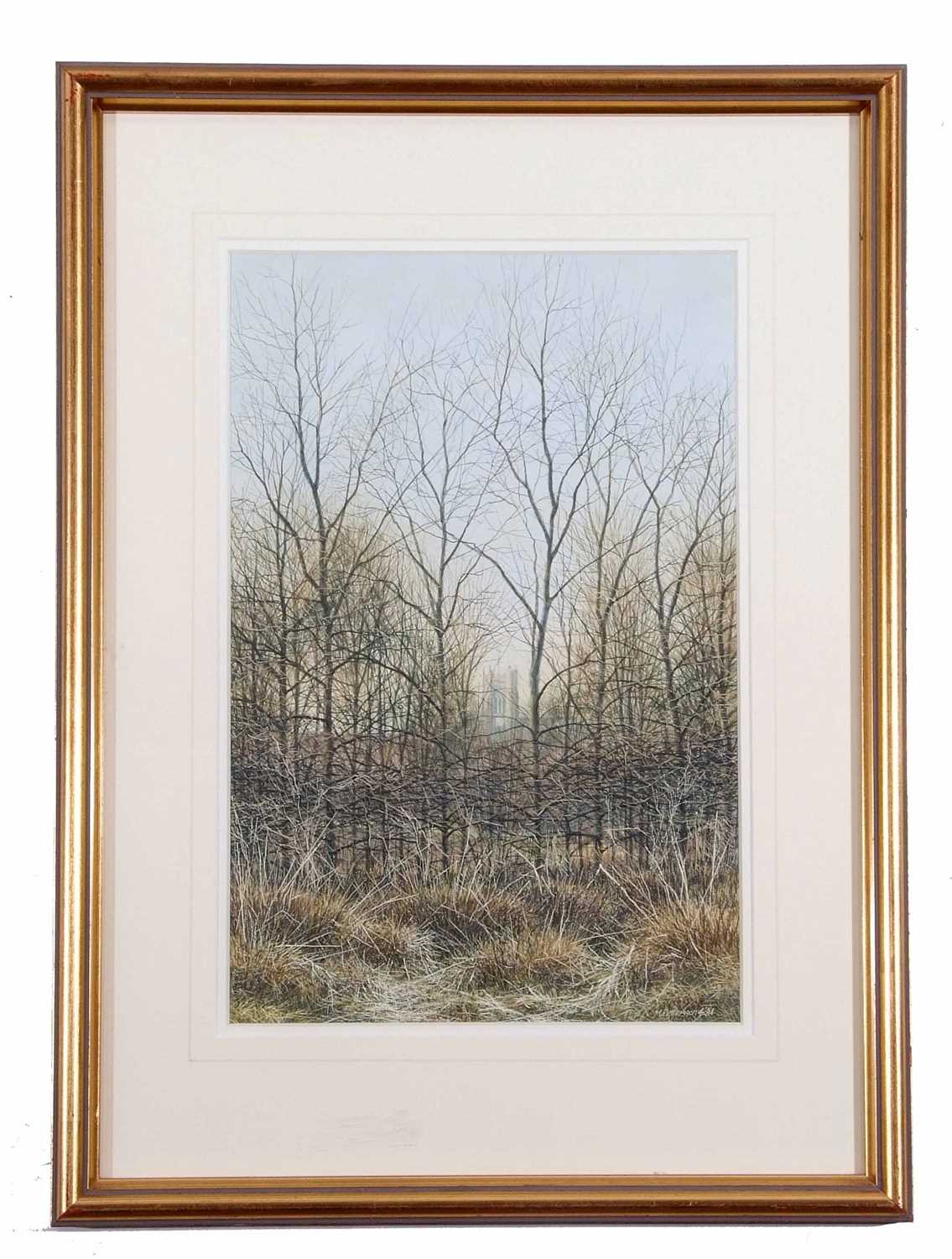 Michael Peterson (British Contemporary), 'Monks, Eleigh', watercolour on paper, signed, framed and - Image 2 of 3