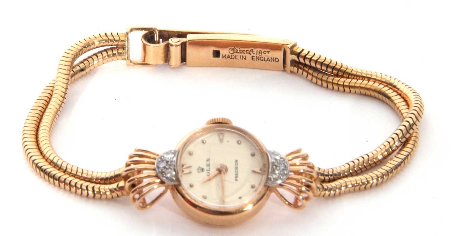 Ladies third/fourth quarter of 20th century hallmarked 18ct gold cased Rolex Precision wrist watch - Image 2 of 7