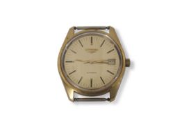 Gents third quarter of 20th century Longines gold plated and stainless steel backed wrist watch,