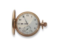 Gents first quarter of 20th century 9ct gold cased full hunter pocket watch of polished plain