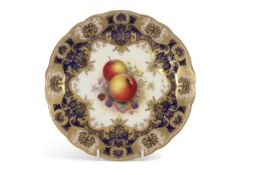 Royal Worcester Fruit Cabinet Plate by Bee