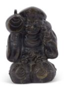 Heavy bronze figure of a Chinese deity, 14cm high