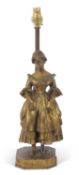 E. Wald Ciseleur, a late 19th/early 20th century gilt bronze table lamp base formed as a young