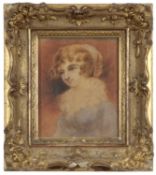 British School, 19th Century, A portrait of a lady, reportedly Lady Hamilton (label verso),
