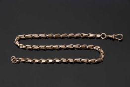 9ct gold oval link chain, 38cm long, 18gms