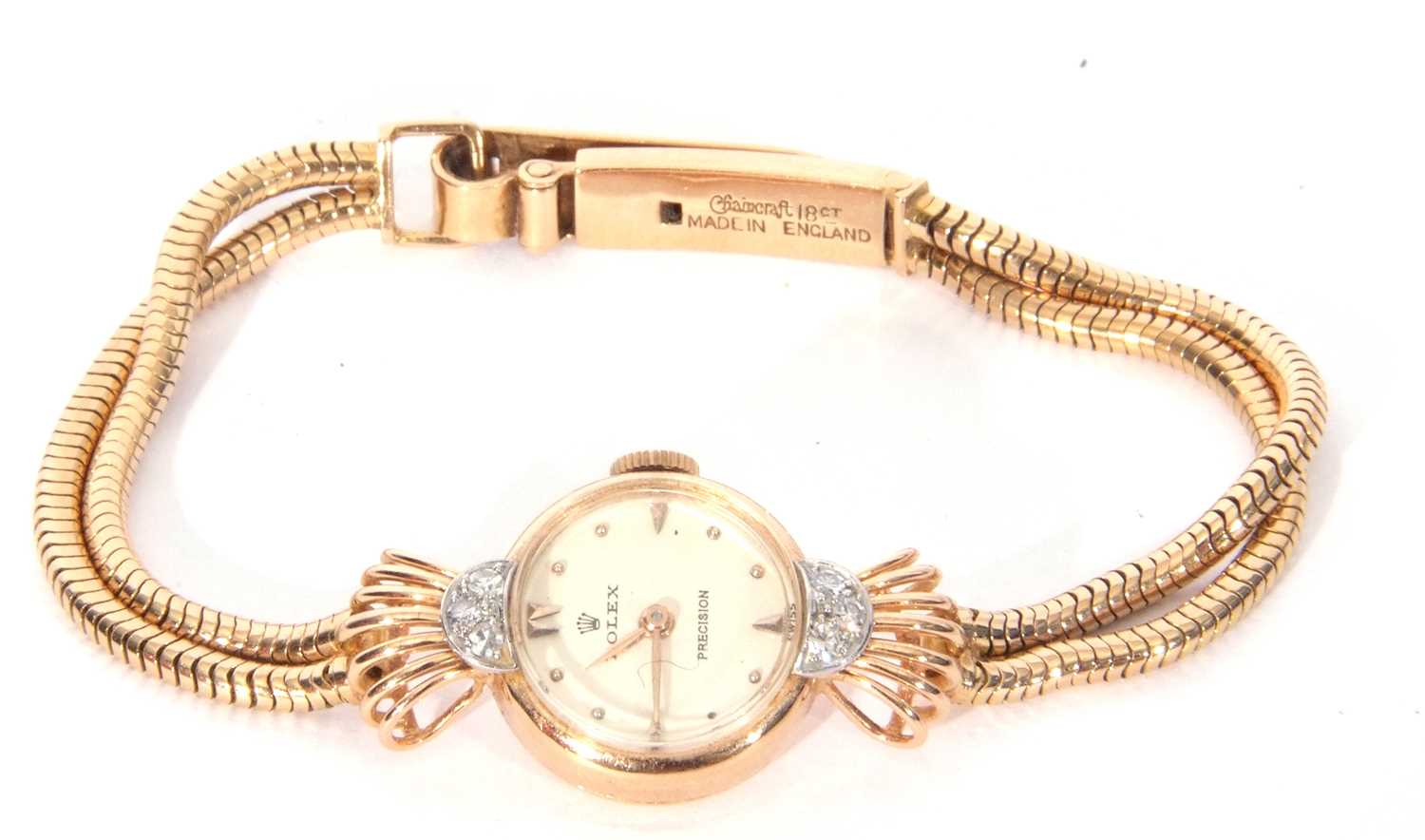 Ladies third/fourth quarter of 20th century hallmarked 18ct gold cased Rolex Precision wrist watch - Image 3 of 7