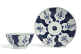 Lowestoft Porcelain Teabowl and Saucer c.1780