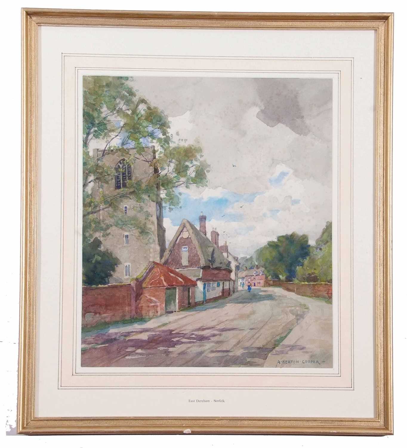 Alfred Heaton Cooper (British, 1864-1929), East Dereham, Norfolk, watercolour on paper, signed.16 - Image 2 of 2