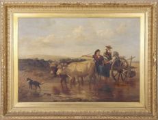 Richard Beavis RI RWS (British, 1824-1896), 'A Gossip by the Way', oil on canvas, 39 x 49insQty: 1