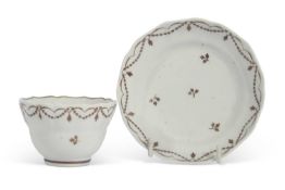 Lowestoft Porcelain Teabowl and Saucer c.1790