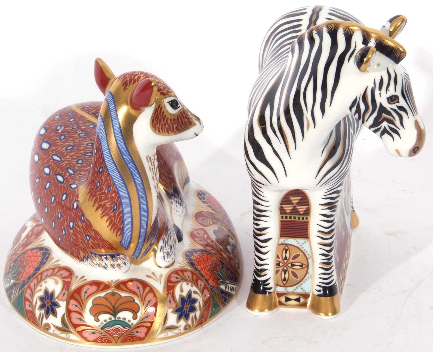 Royal crown derby model of a deer and a zebra (silver stopper) (2)Condition report: Good condition - Image 6 of 6