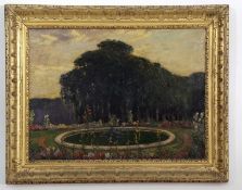 Alexander Jamieson (British 1873-1937), A Garden Fountain, oil on canvas, signed. 23x29insQty: 1