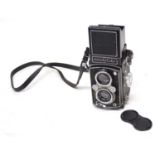 A ROLLEIFLEX COMPUR-RAPID TWIN LENS REFLEX CAMERA