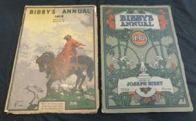 BIBBY'S ANNUAL, (4), 1911, 1916, 1918, and 1936, fo, original pictorial wraps, 1918 annual wraps