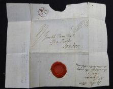 Jersey 1810 entire to London with good strike of Jersey scroll (early usage)