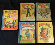 RADIO FUN ANNUAL, 1944, 1945, 1949, 1950, 1951, 1952, 1953, 1955, 1956, 4to, original cloth backed