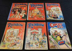 THE RAINBOW ANNUAL 1924, 1928, 1949, 1951, 1954, 5 vols, 4to, original cloth backed pictorial boards