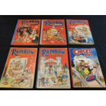 THE RAINBOW ANNUAL 1924, 1928, 1949, 1951, 1954, 5 vols, 4to, original cloth backed pictorial boards