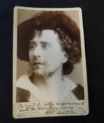SIR HERBERT BEERBOHM TREE (1852-1917), cabinet photo as Hamlet, autographed and inscribed with quote